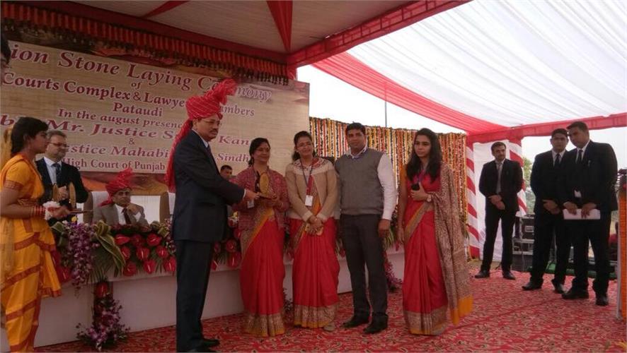 Foundation stone laying ceremony of judicial court complex and lawyers in pataudi (18.11.2017)
