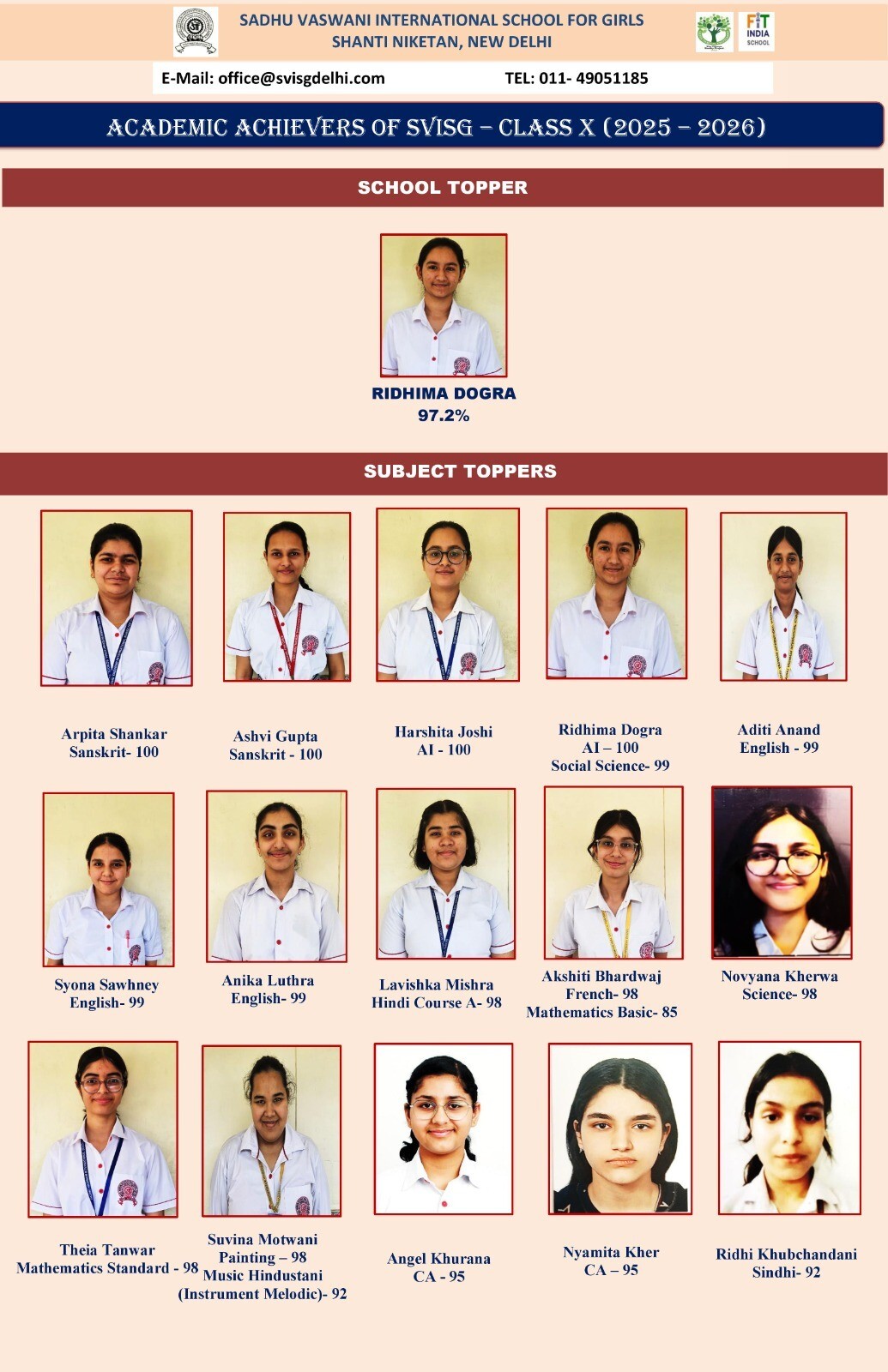 Class X Topper 2024-2025