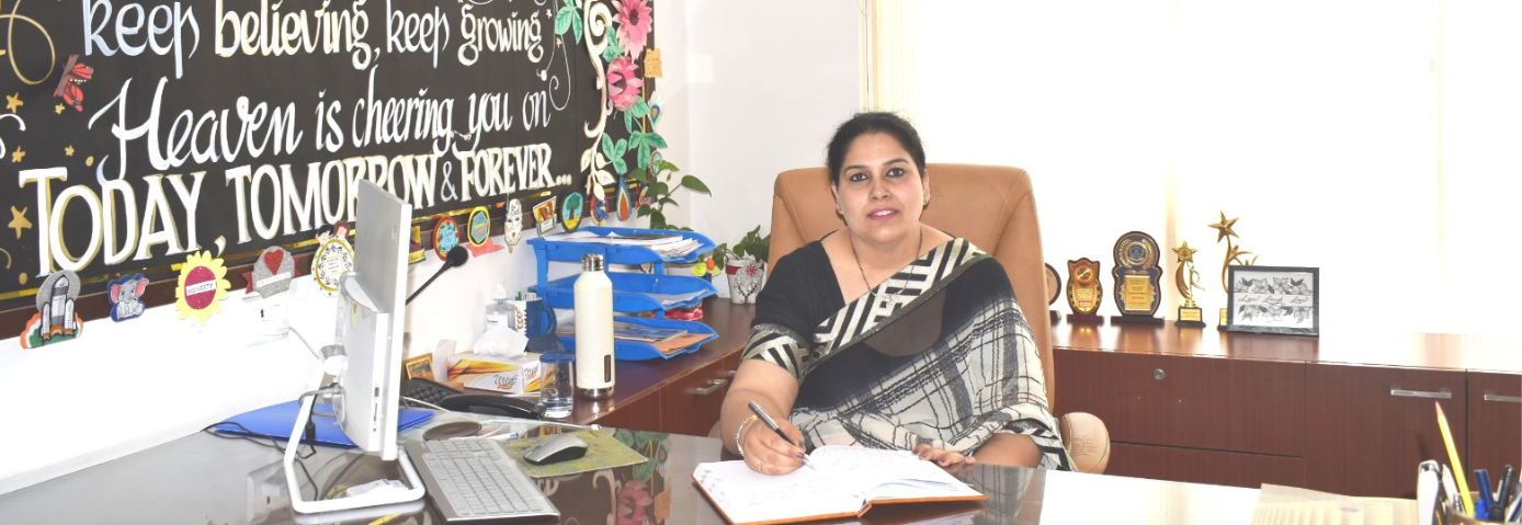 Teacher in office at the best CBSE school in Gurgaon. A top private school in Gurugram