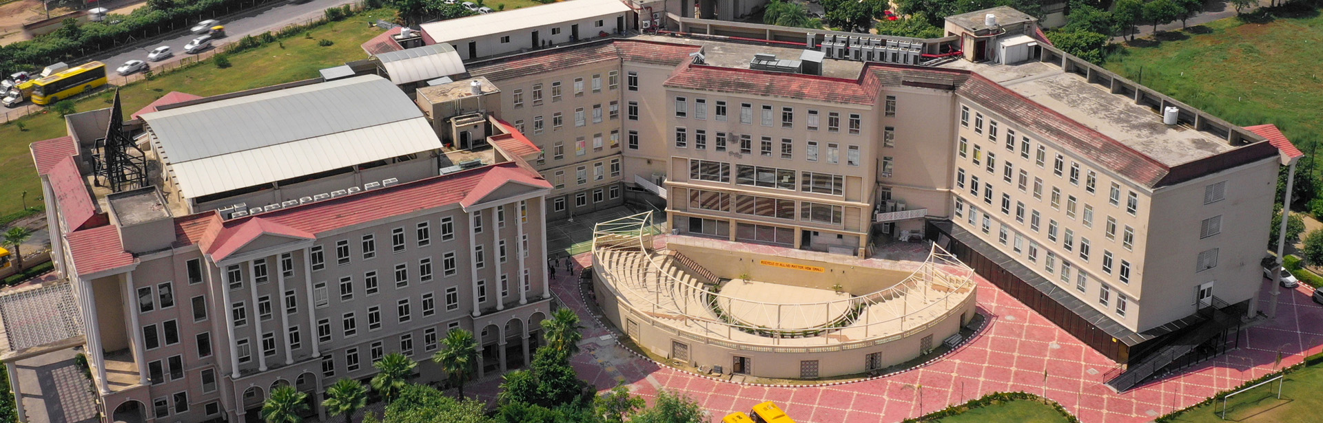 Aerial view of a top educational facility at the best school in Gurugram.