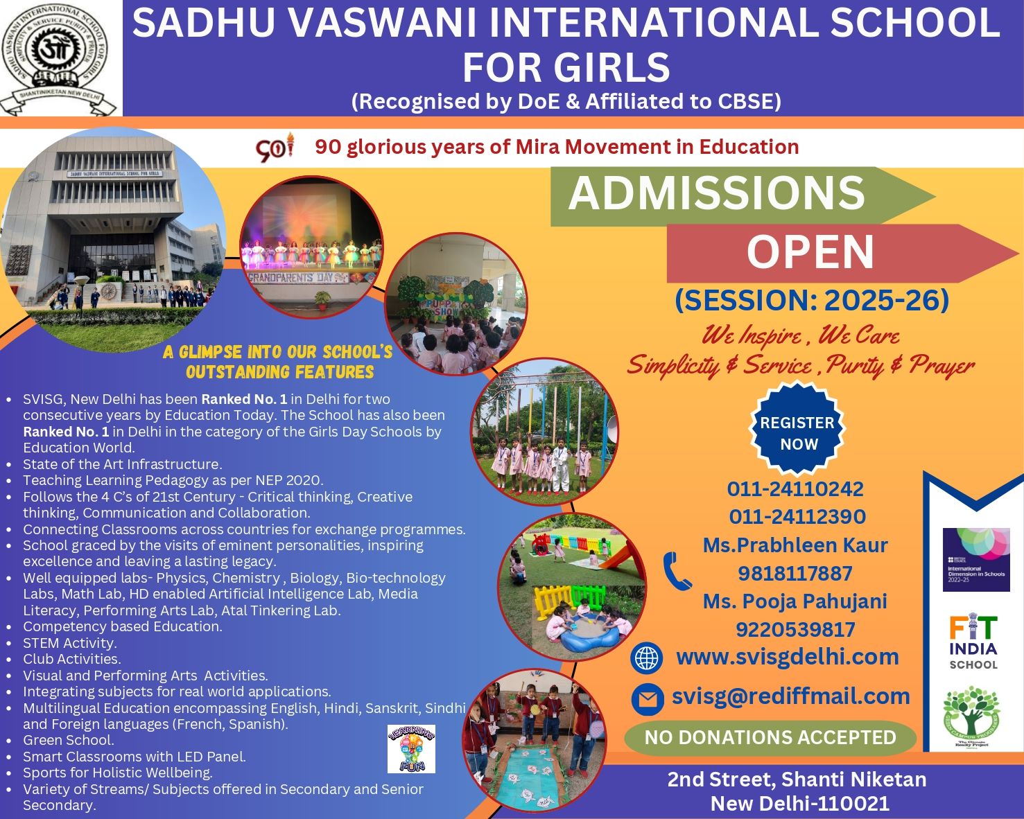 SADHU VASWANI INTERNATIONAL SCHOOL FOR GIRLS