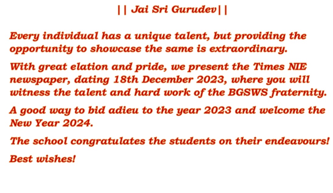 BGS WORLD SCHOOL ( BENGALURU )
