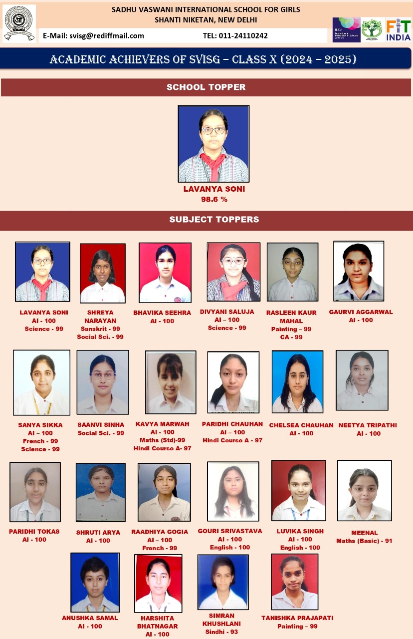 SADHU VASWANI INTERNATIONAL SCHOOL FOR GIRLS