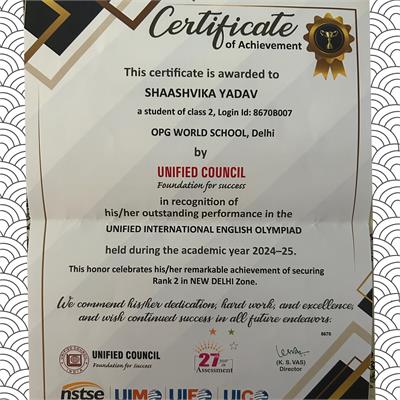 Shaashvika Shines Bright: Secures Rank 2 in Science Talent Exam!