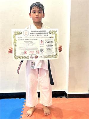 Ayaansh Bisht Secures Black Belt honour in Karate