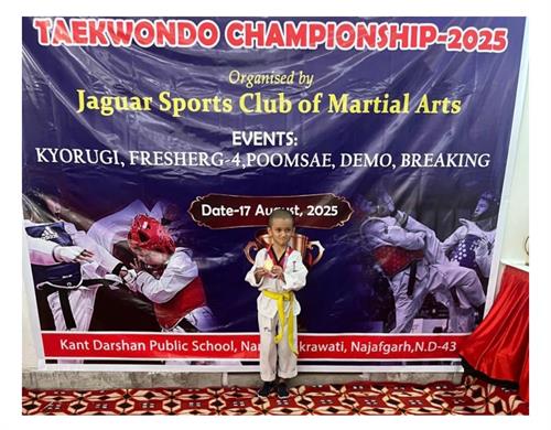 Adrenaline and Achievement: Advik Strikes Gold in Taekwondo Championship