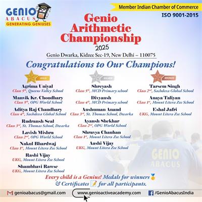 Lavish Mishra Shines at Genio Arithmetic Championship 2025