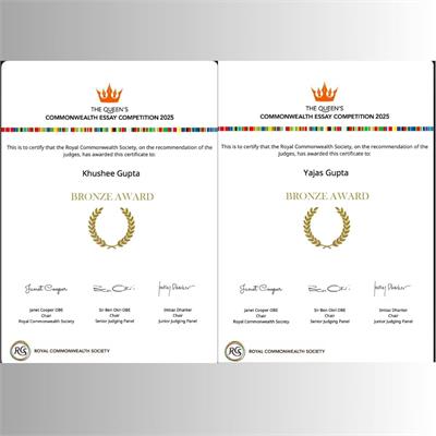 Recognition in The Queen’s Commonwealth Essay Competition 2025