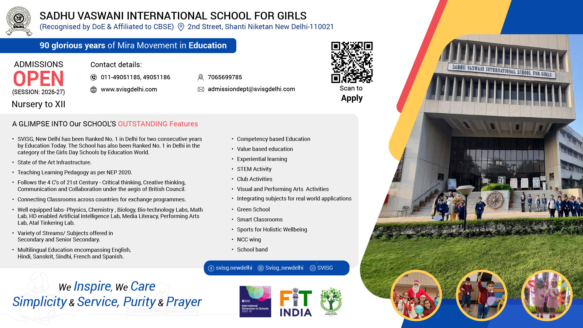 SADHU VASWANI INTERNATIONAL SCHOOL FOR GIRLS