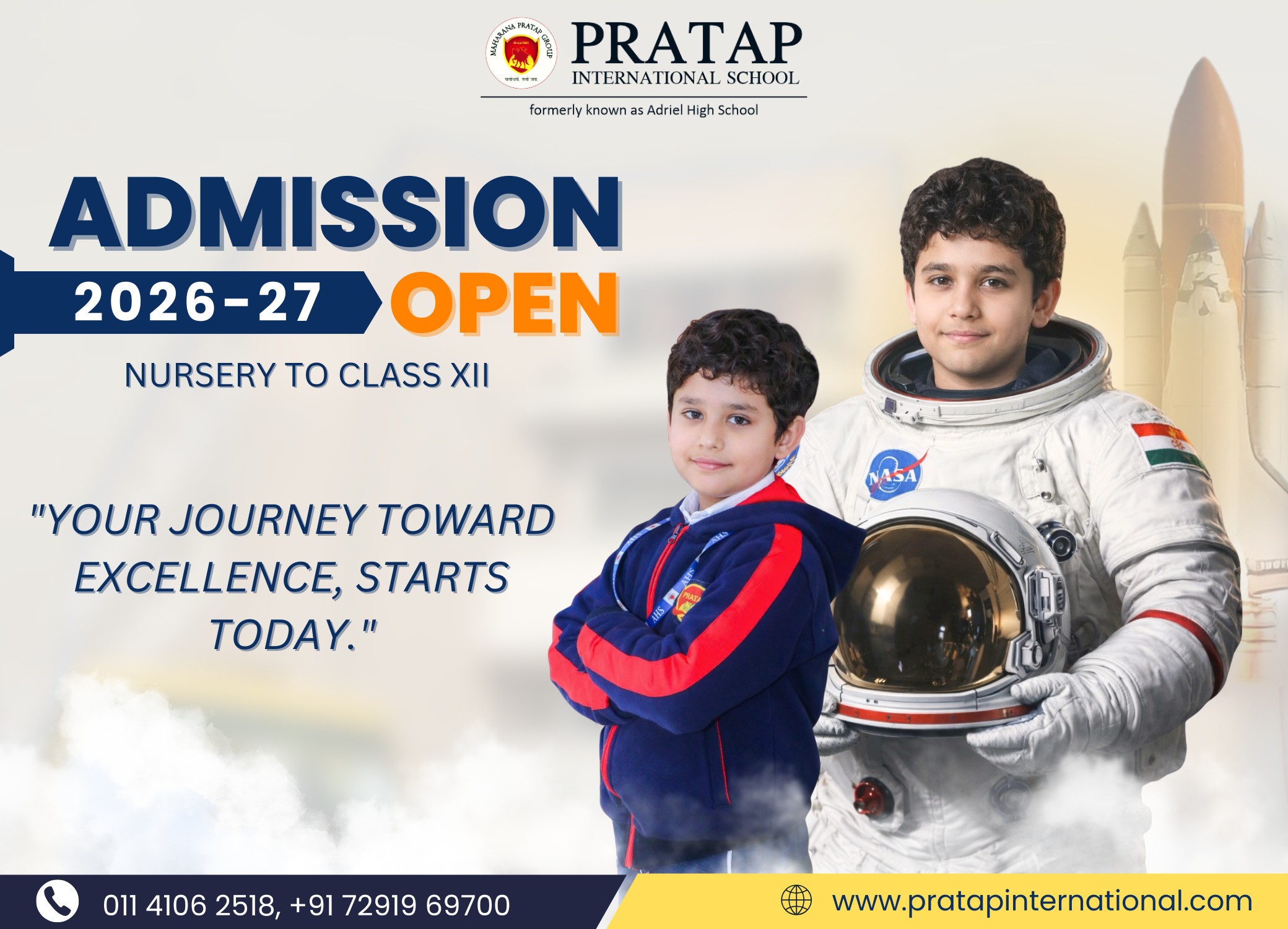 Admission Open 2026–27 at Pratap International School Delhi from Nursery to Class XII