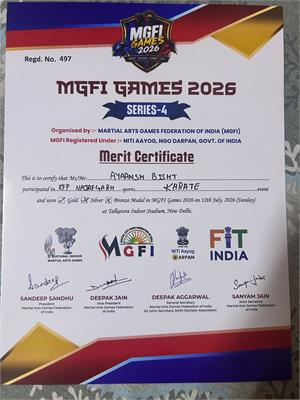 Ayansh Bisht Wins Gold at National Martial Arts Championship