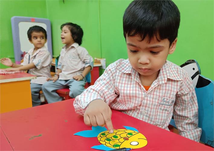 Fun with colours - Finger Printing craft by Nursery Class