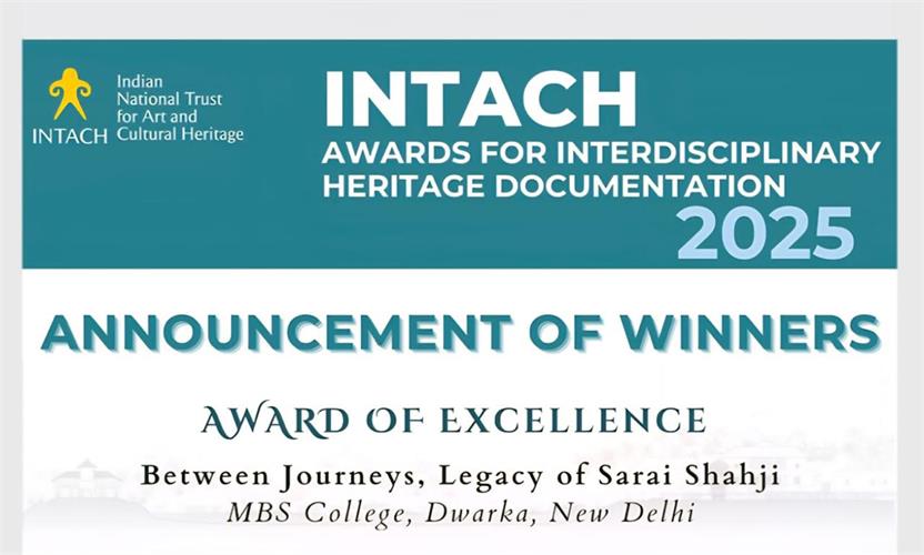 Award of Excellence – INTACH Heritage Awards 2025