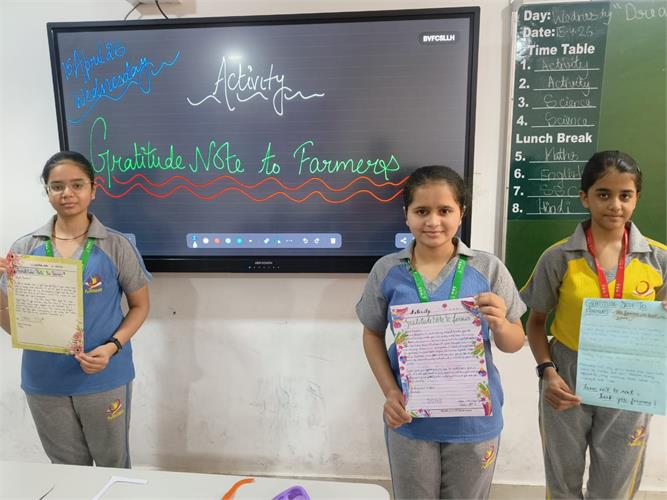 Class VIII : Gratitude Note to Farmer