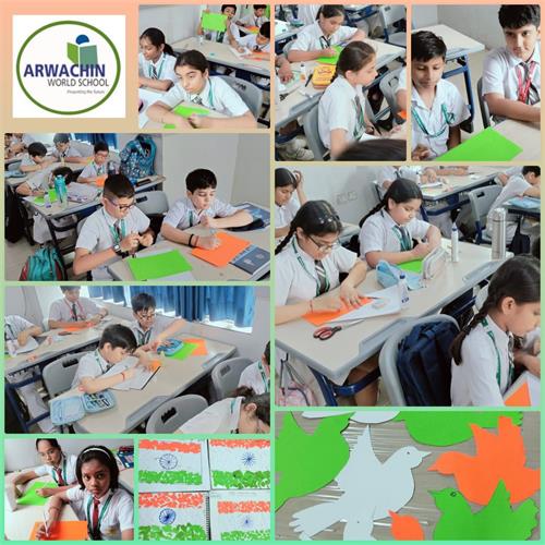 Tri Colour Activity of Classes - 2nd to 8th On the occasion of Independence Day